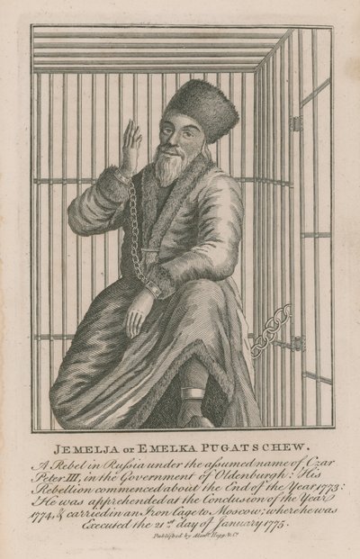 Portrait of Jemelja or Emelka Pugatschew by English School