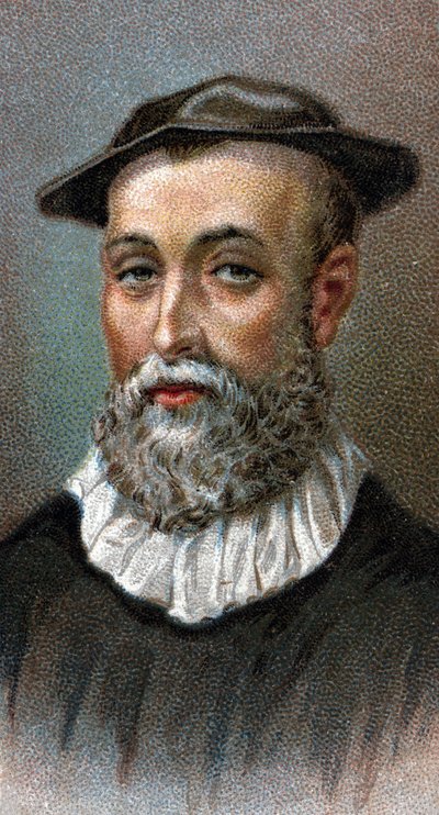 Portrait of John Knox (1514-1572). Scottish priest, leader of the Protestant Reformation in Scotland - From series Leaders of Men - Chromolithography - English School, 20th century by English School