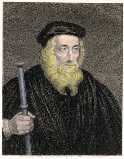 Portrait of John Wycliffe engraved by James Posselwhite after a print by G. White, pub. by William Mackenzie by English School