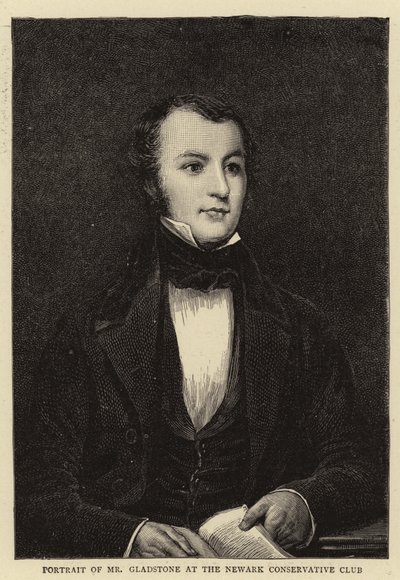 Portrait of Mr. Gladstone at the Newark Conservative Club by English School