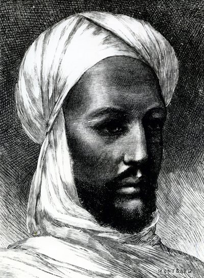 Portrait of Muhammad Ahmad, known as Mahdi, leader of dervishes in war against British in 1884, Colonial wars, Sudan by English School