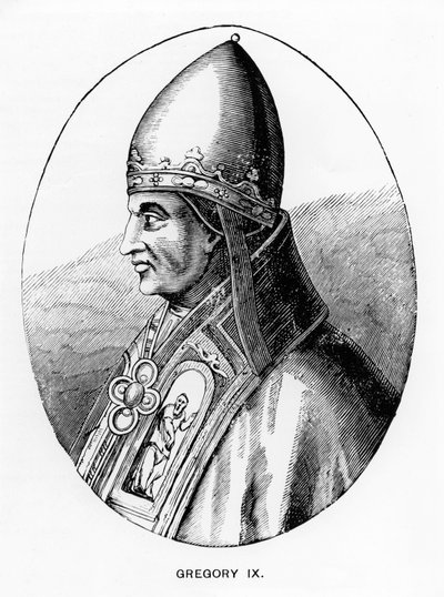 Portrait of Pope Gregory IX, Illustration from 