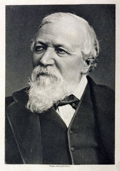 Portrait of Robert Browning from a Photograph by Fradelle and Young, Engraved by Walker and Boutall by English School