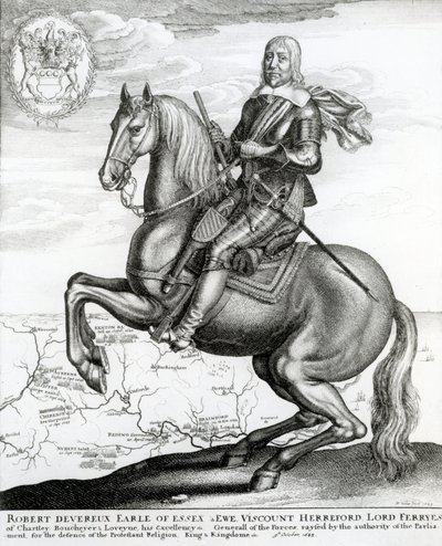 Portrait of Robert Devereux on Horseback by English School
