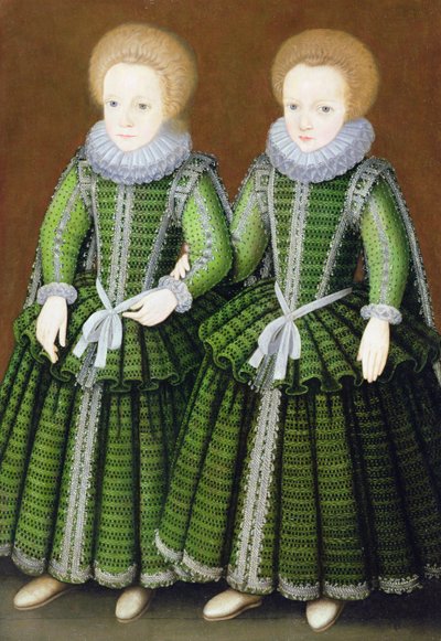 Portrait of Sarah and Elizabeth Poulett of Hinton St. George, Somerset, c.1600 by English School