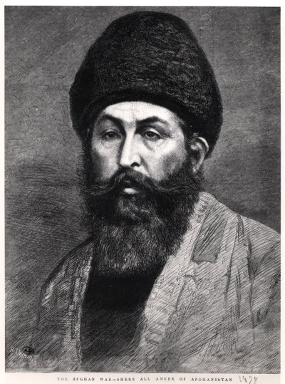 Portrait of Shir Ali Khan, Emir of Afghanistan, 1878 by English School