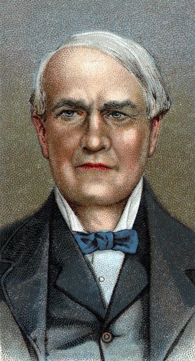 Portrait of Thomas Alva Edison - American inventor - From series Leaders of Men by English School