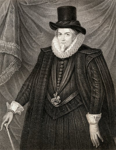 Portrait of Thomas Cecil, 1st Earl of Exeter, from Lodges British Portraits, 1823 by English School