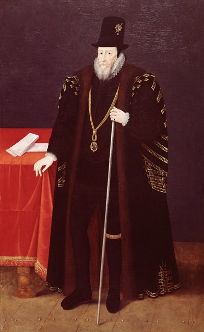 Portrait of William Cecil, 1st Baron Burghley, Lord High Treasurer by English School