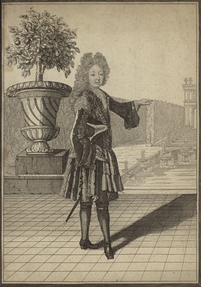 Portrait of a man wearing 17th century clothing by English School
