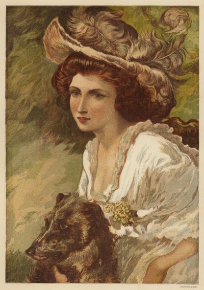 Portrait of a Young Woman with a Dog by English School