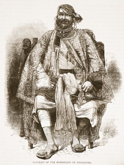 Portrait of the Maharajah of Dholepore, illustration from Cassell