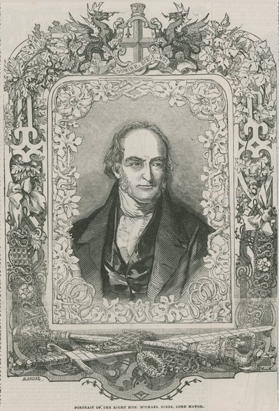 Portrait of the Right Hon Michael Gibbs, Lord Mayor by English School
