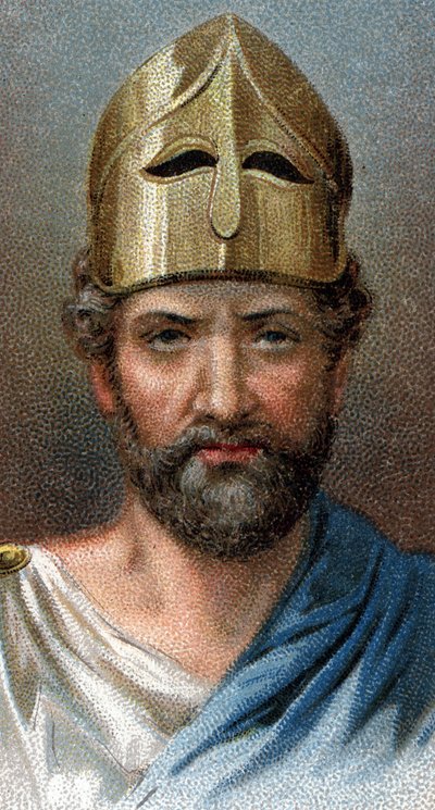 Portrait of the Greek general and politician Pericles (494-429 BC) - From series Leaders of Men - Chromolithography - English School, 20th century by English School