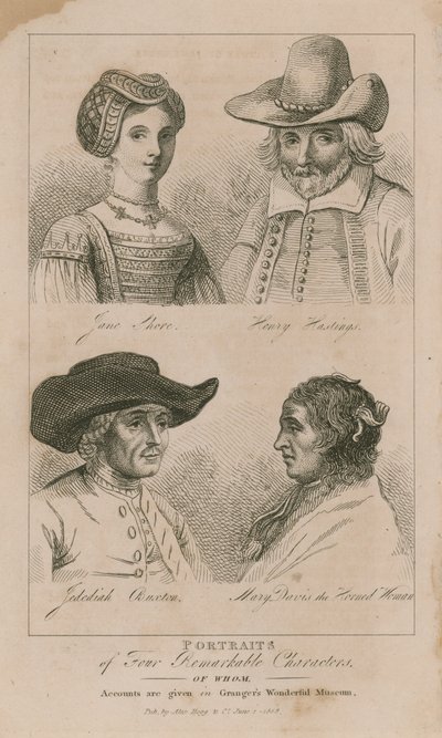 Portraits of four remarkable characters by English School