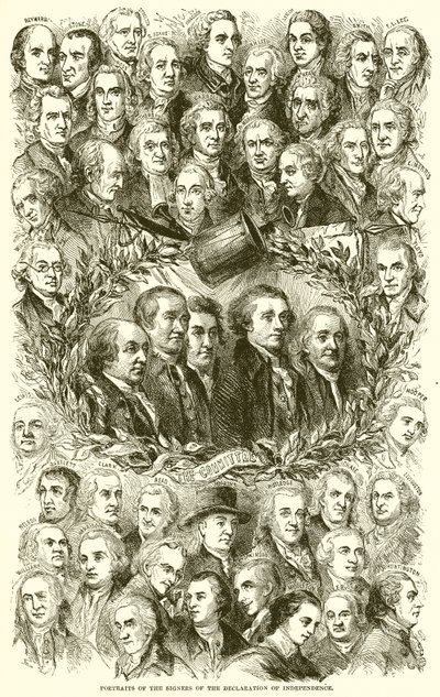 Portraits of the Signers of the Declaration of Independence by English School