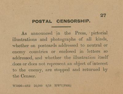 Postal Censorship by English School