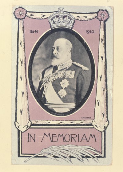 Postcard commemorating the death of Edward VII, c.1910 by English School
