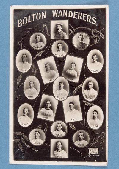 Postcard of Bolton Wanderers FC players, season 1911-12 by English School