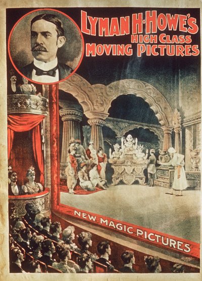 Poster advertising Lyman H. Howes High Class Moving Pictures by English School