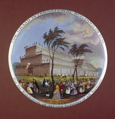 Pot Lid Depicting Crystal Palace by English School