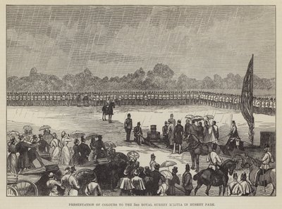 Presentation of Colours to the 3rd Royal Surrey Militia in Bushey Park by English School