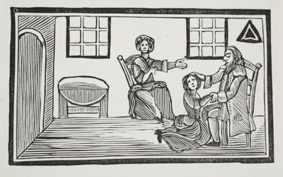 Pretty Bessie receiving her fathers blessing when going to seek her own livelihood (illustration) by English School