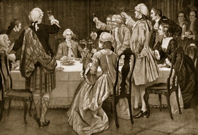 Prince Charles Edward at Holyrood, illustration from Hutchinson