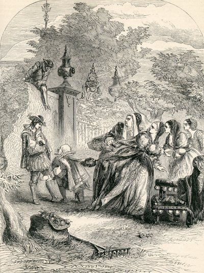 Prince Charles Surprising the Infanta in Orchard by English School