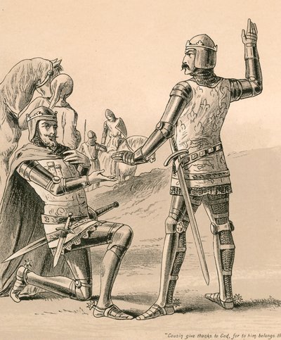 Prince Edward, the Black Prince, and Don Pedro by English School