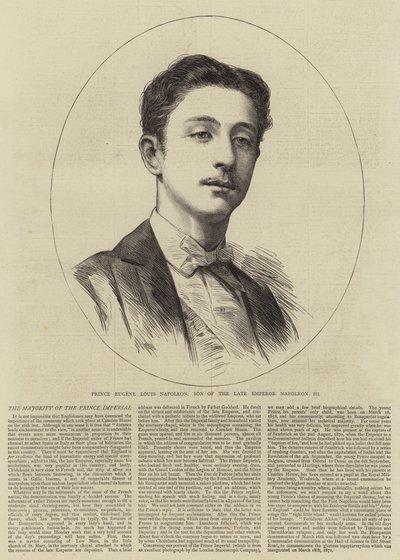 Prince Eugene Louis Napoleon, Son of the Late Emperor Napoleon III by English School