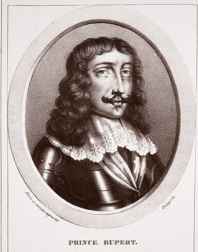 Prince Rupert, from an ancient engraving, engraved by de Ducarme by English School