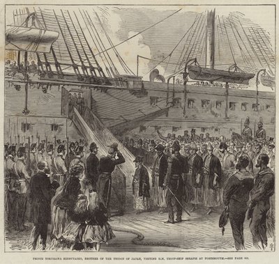 Prince Tokugawa Minbutaiho visiting the Serapis at Portsmouth by English School