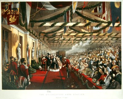 Princess Alexandra of Denmark Arriving in London on 7th March 1863 at The Bricklayers Arms Station with Her Future Husband, the Prince of Wales. 1863 by English School