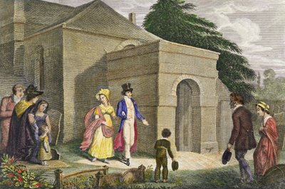Princess Charlotte Augusta of Wales (1796-1817) and Prince Leopold of Saxe Coburg Gotha (1790-1865) Going to Esher Church by English School