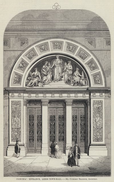 Principal Entrance, Leeds Town-Hall by English School
