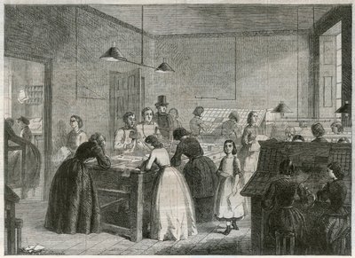Printing office (Victoria Press) in Great Coram Street, for the employment of women as compositors by English School