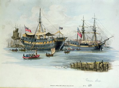 Prison Ships Used by the British During the Napoleonic Wars to House French Prisoners by English School