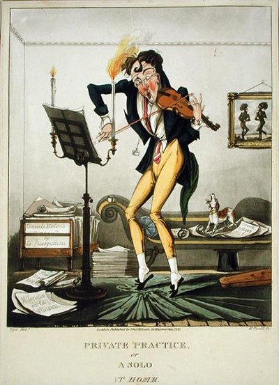 Private Practice or A Solo at Home, engraved by Henry Pyall, published by Thomas McLean, London by English School
