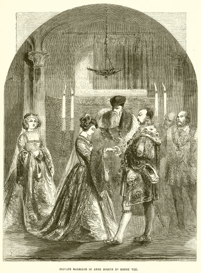Private Marriage of Anne Boleyn to Henry VIII by English School