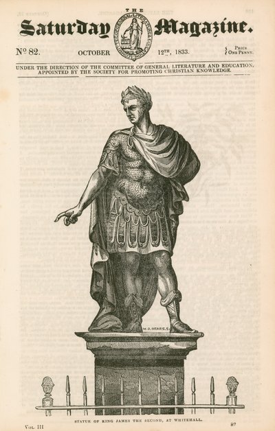 Privy Garden Westminster, Statue of King James II by English School