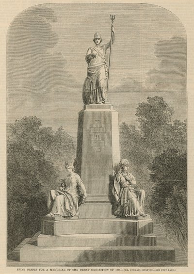 Prize Design for a Memorial of the Great Exhibition of 1851 by English School