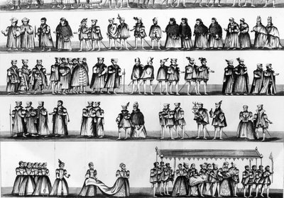 Procession at the Christening of Prince Arthur, Son of Henry VII, Engraved in 1782 by English School