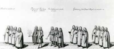 Procession at the Coronation of James II by English School