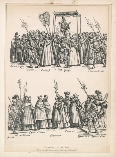 Procession of the Pope by English School