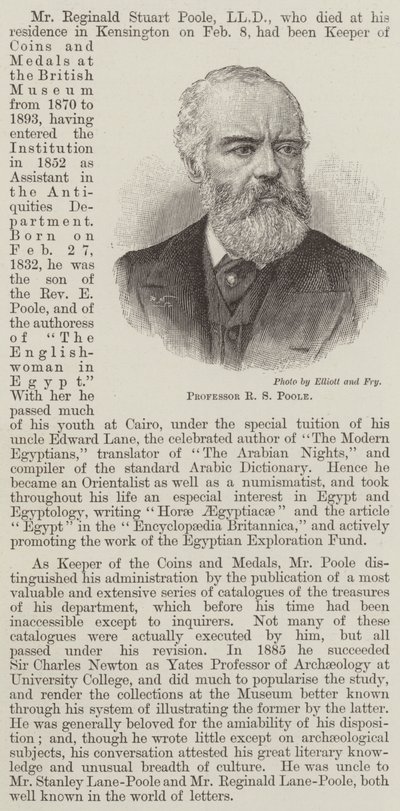 Professor R S Poole by English School