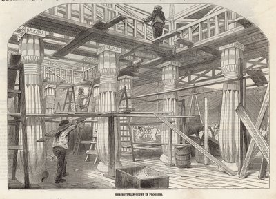 Progress of the Crystal Palace: The Egyptian Court in Progress by English School