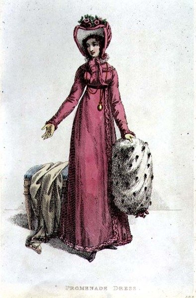 Promenade Dress, fashion plate from Ackermann