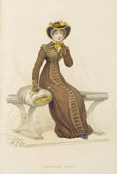 Promenade dress, fashion plate from Ackermann