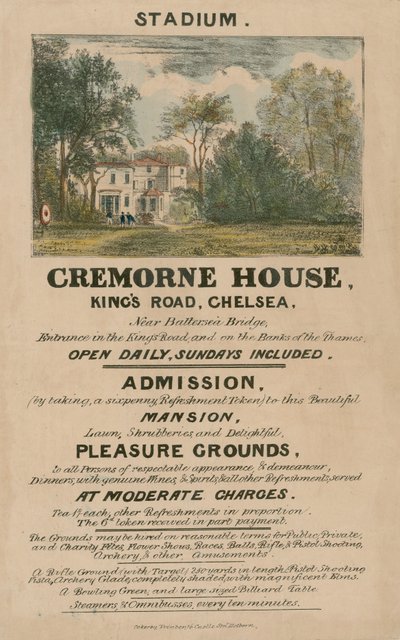 Promotional Leaflet for The Stadium, Cremorne House, Kings Road, Chelsea, London by English School